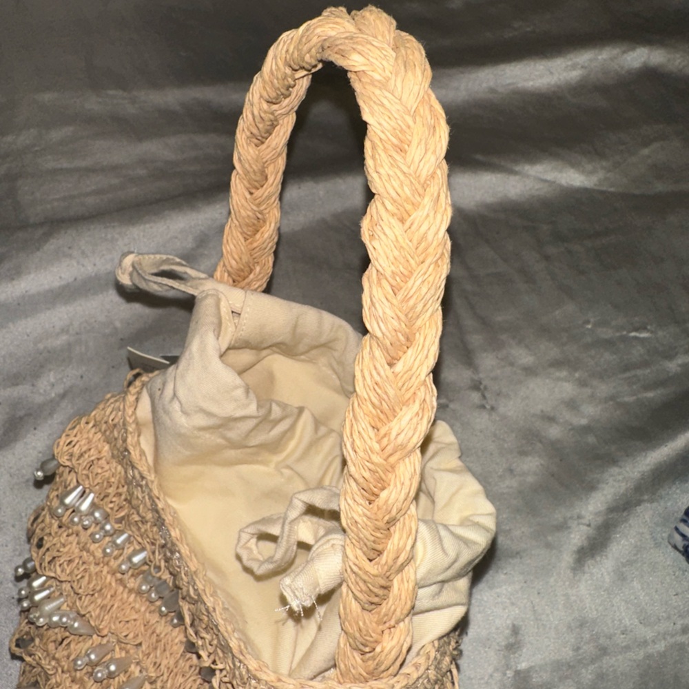 Beaded Drawstring Straw Mini - Picture 4 of 6